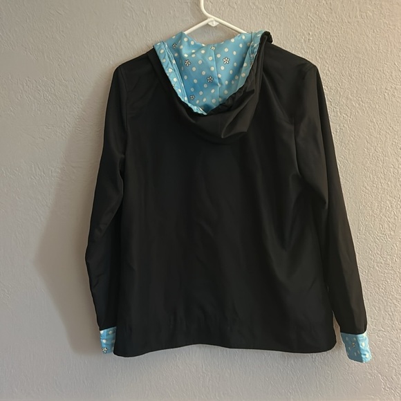 Disneyworld Minnie Mouse raincoat, womens size small. Black and turquoise. - Picture 3 of 9